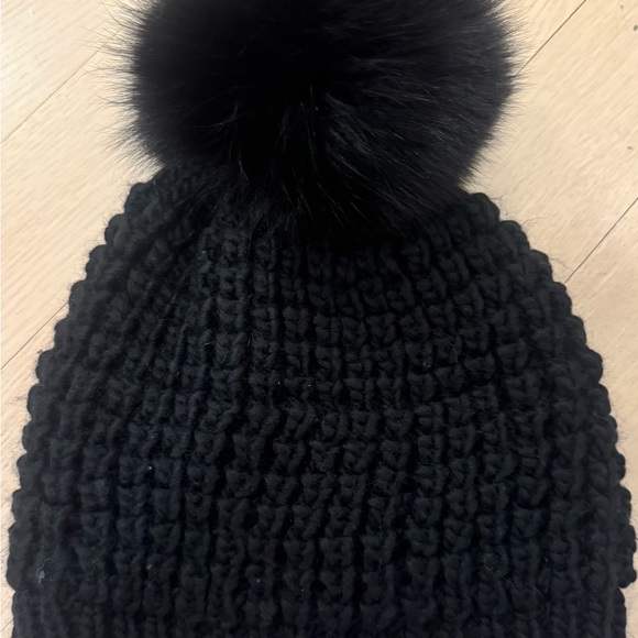 Brand new with tags, Kyi Kyi real fur pom winter hat in black. - Picture 2 of 2
